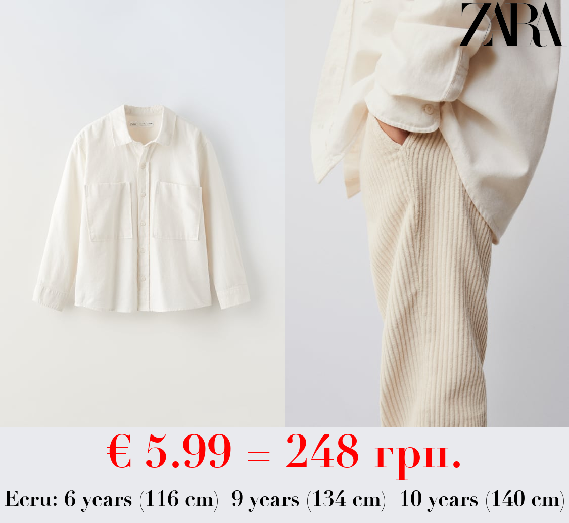 TRUE NEUTRALS TWILL SHIRT WITH POCKETS