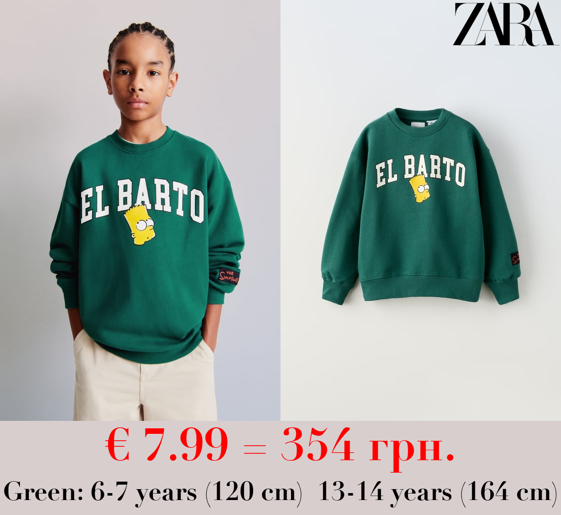 FLOCKED BART THE SIMPSONS ™ MATT GROENING SWEATSHIRT