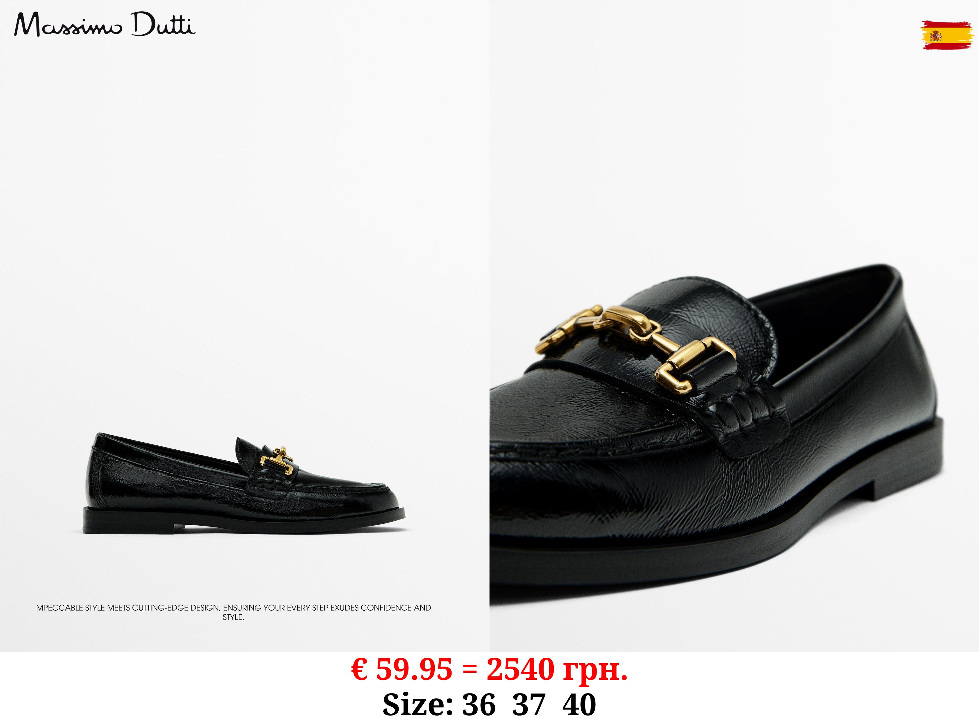Creased patent-finish loafers with horsebit BLACK
