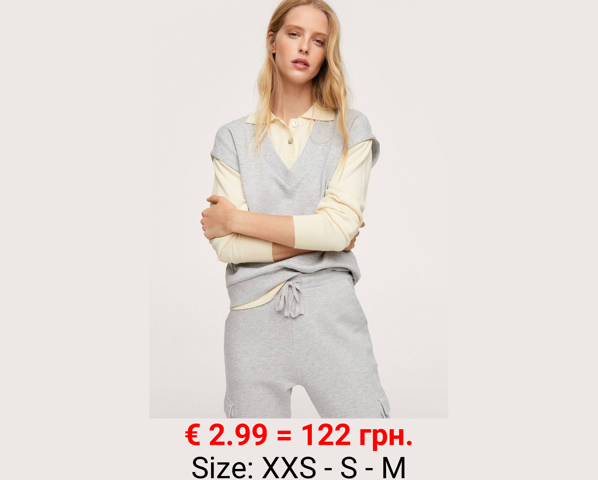 Chaleco algodón cuello pico