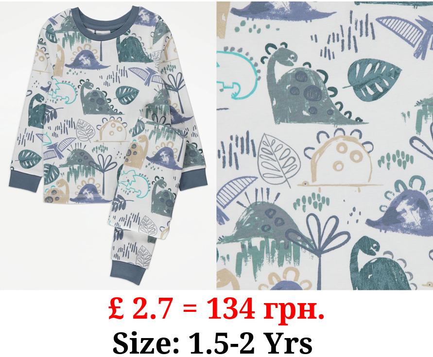 Blue Fun Dinosaur Long Sleeve Pyjamas
