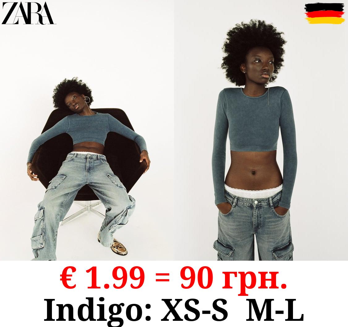 SEAMLESS RIBBED FADED CROP TOP