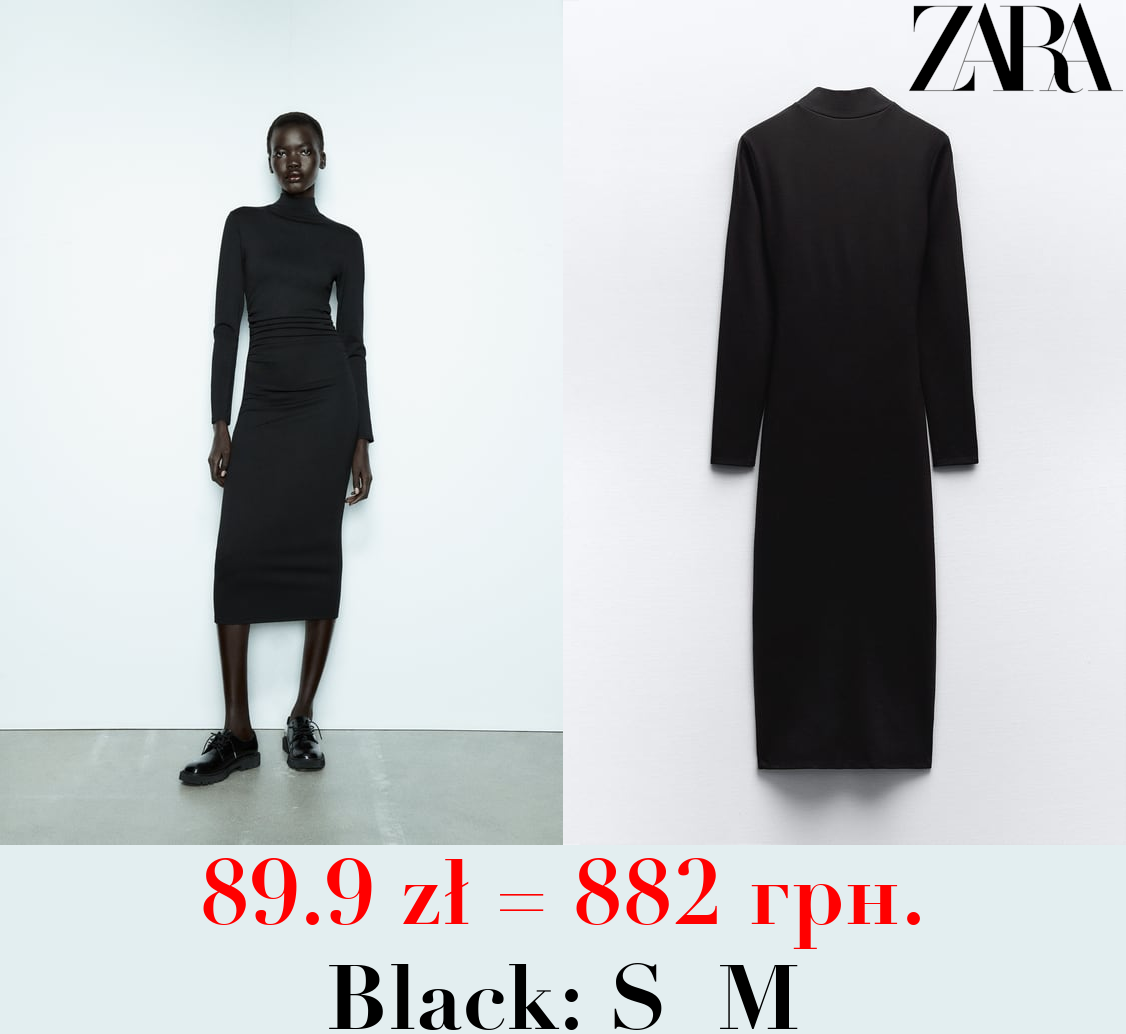 MIDI DRESS WITH GATHERING