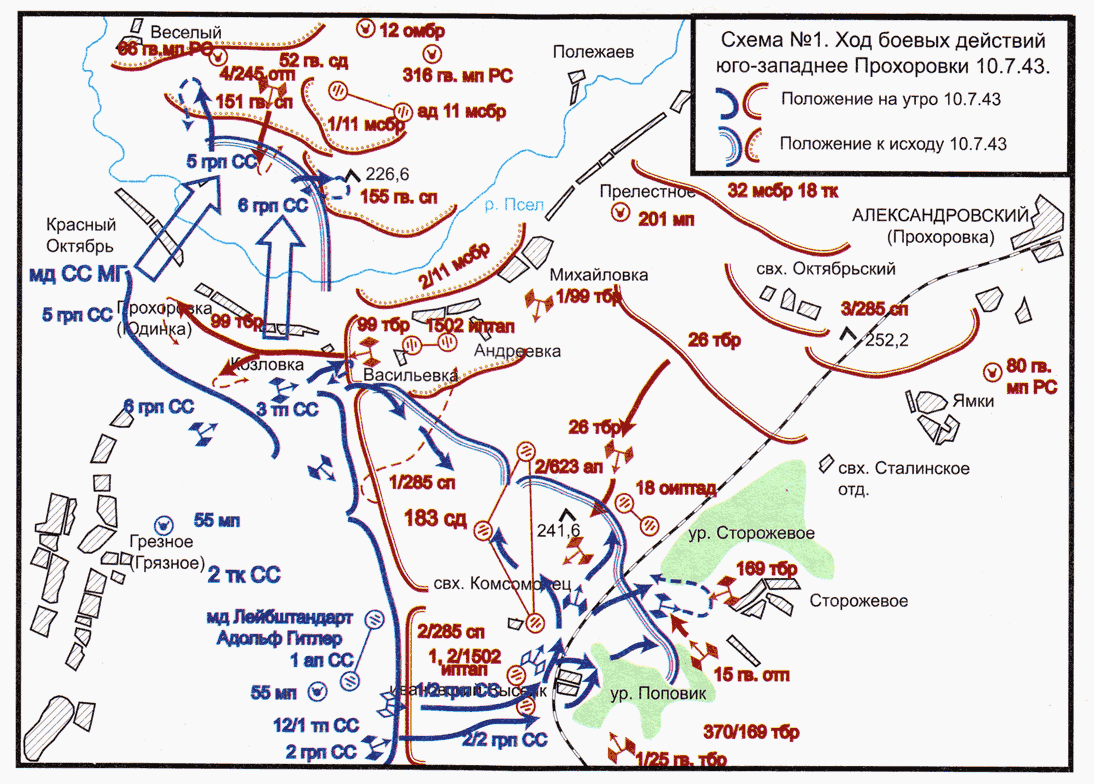 Карта военных действий на курской дуге 1943 года