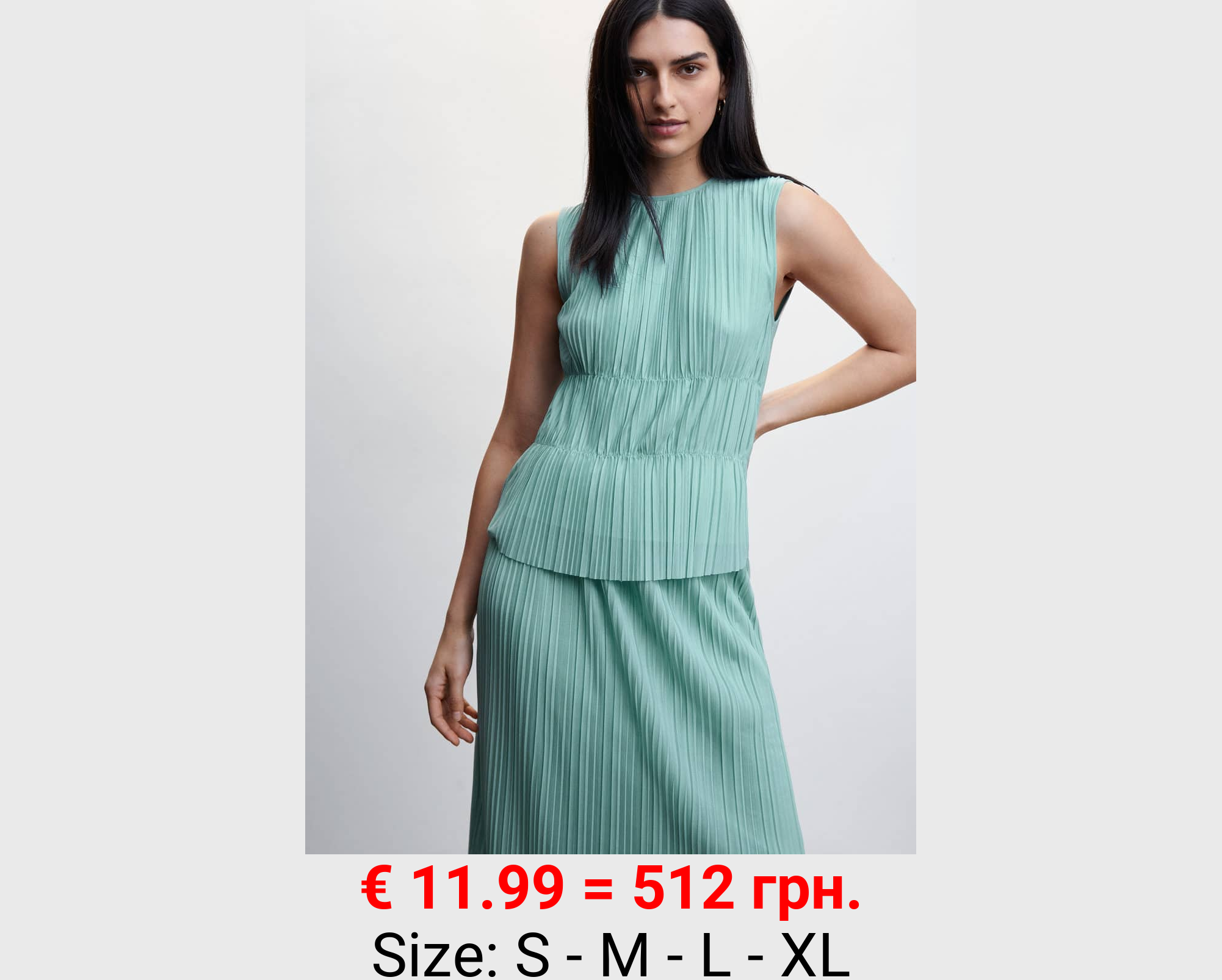 Top plisado sin mangas