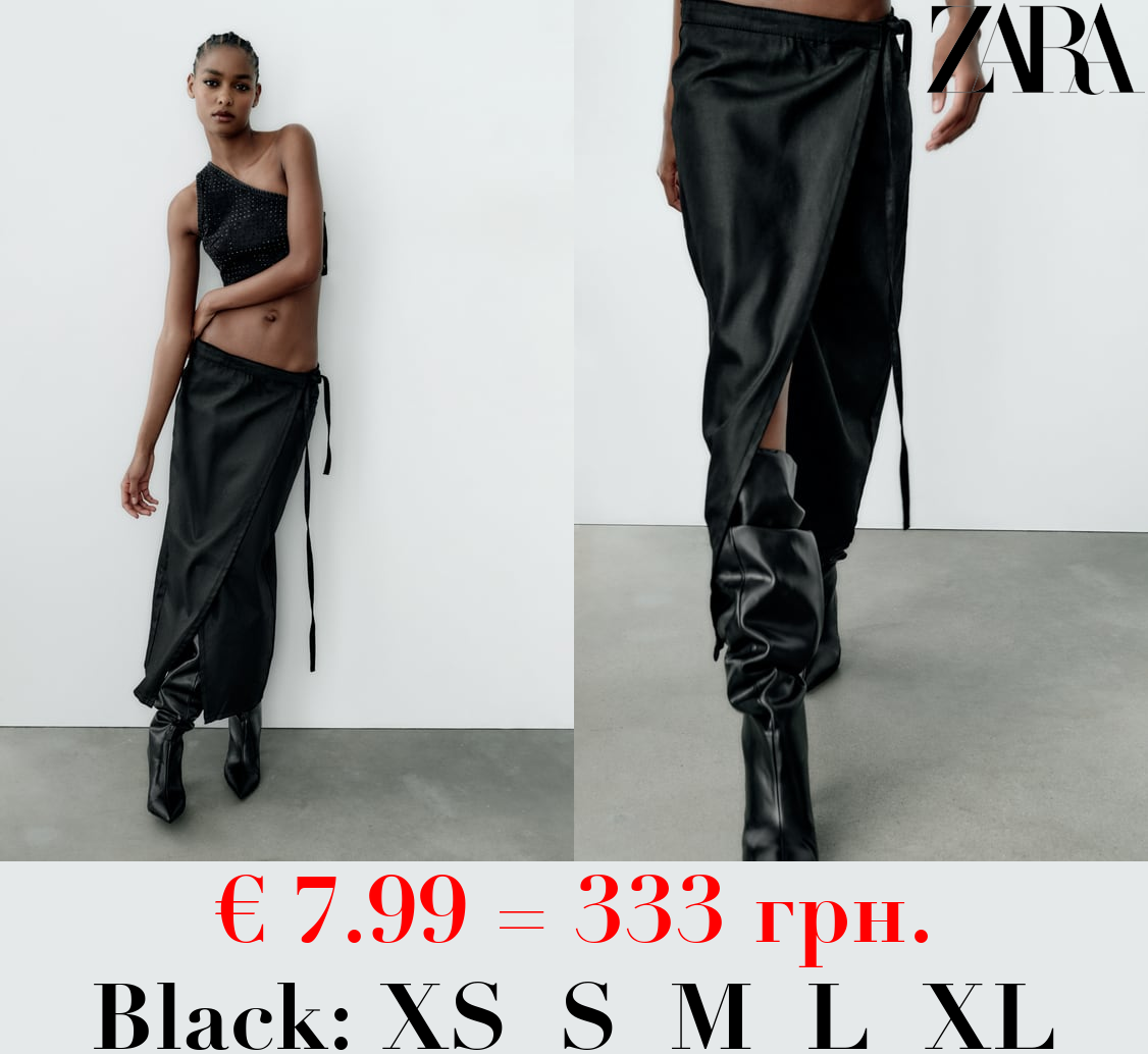 TRF DENIM COATED SKIRT