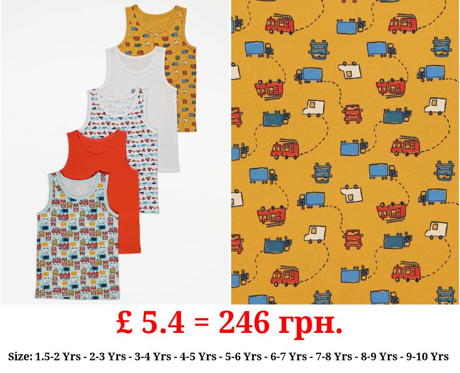 Car Print Vests 5 Pack