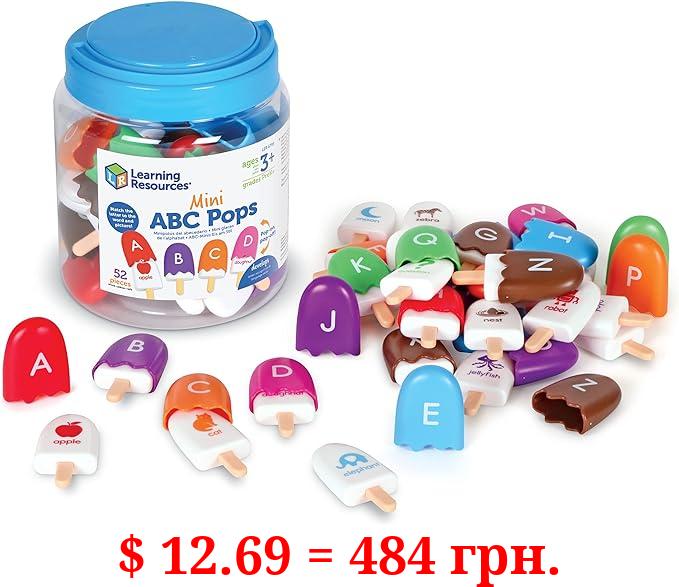 Learning Resources Mini ABC Pops, 52 Pieces, Ages 3+, Alphabet Recognition, Fine Motor Skills Toys, Toddler Learning Toys, Montessori Toys for Kids
