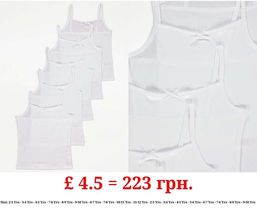 White Cami Vests 5 Pack