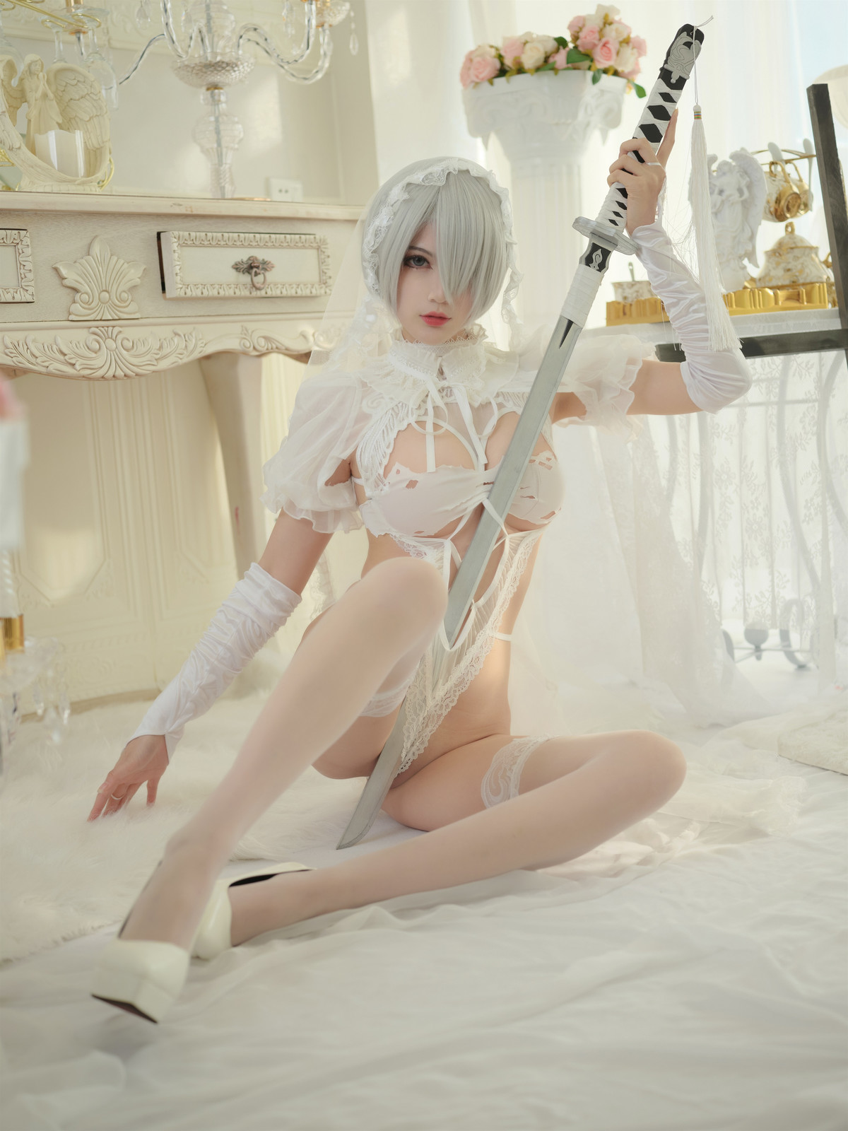 Cosplay 一米八的大梨子 2B Bride 20