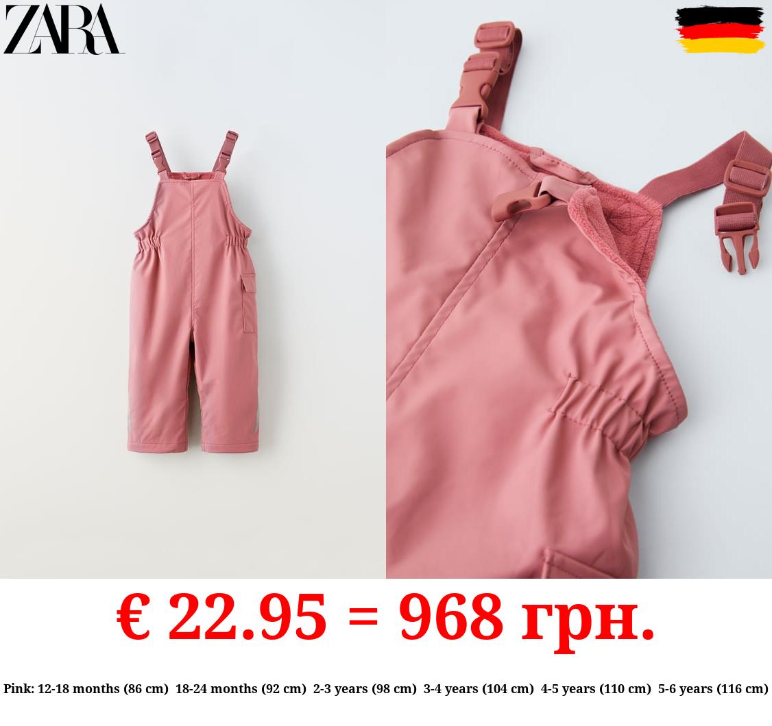 RUBBERISED FLEECE DUNGAREES