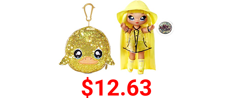 Na! Na! Na! Surprise 2-in-1 Fashion Doll and Sparkly Sequined Purse Sparkle Series – Daria Duckie, 7.5" Raincoat Doll