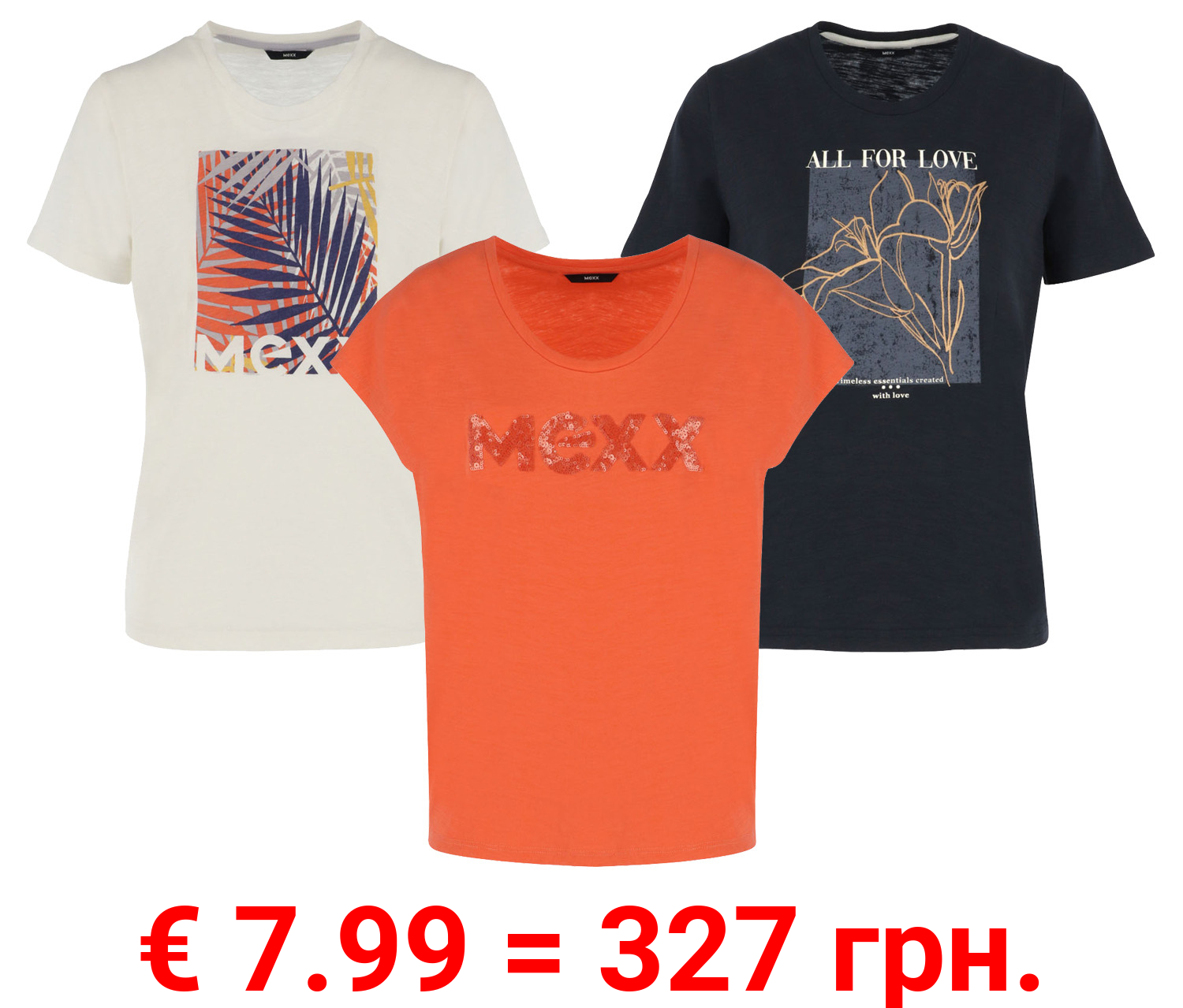 MEXX Damen T-Shirt, mit Logo, Regular Fit