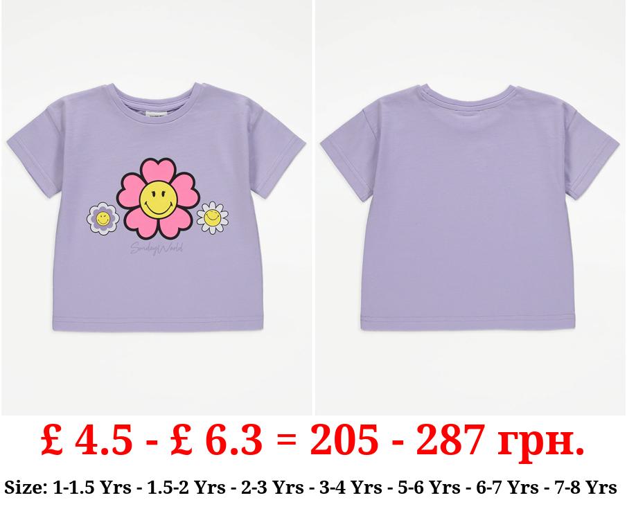 SMILEYWORLD Lilac Flower T-Shirt