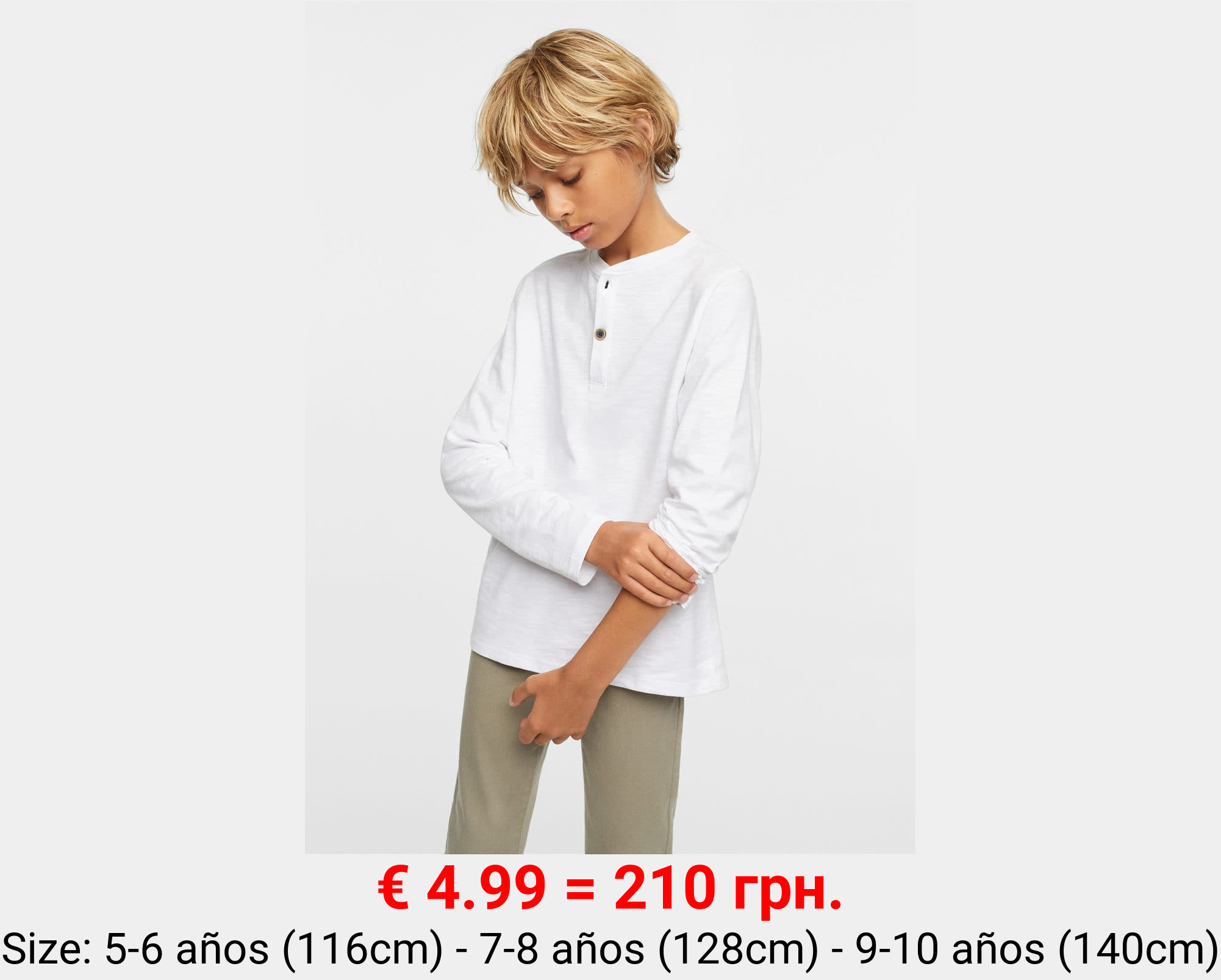 Camiseta manga larga botones