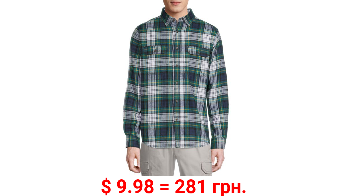 George Men's and Big Men's Super Soft Flannel Shirt, up to 5XLT
