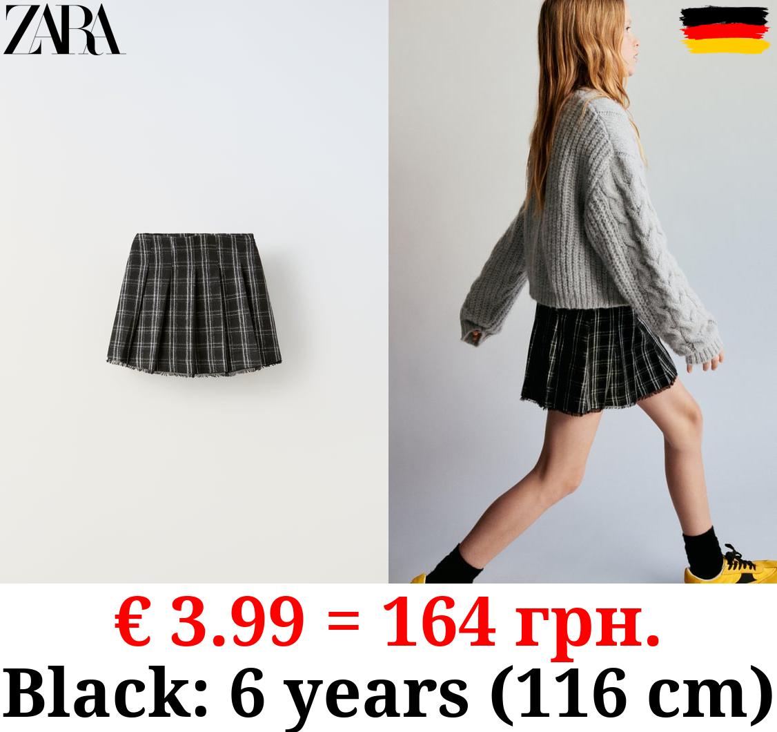 FRAYED CHECKED SKIRT