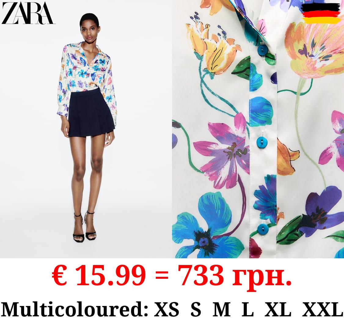 SATIN FLORAL PRINT SHIRT