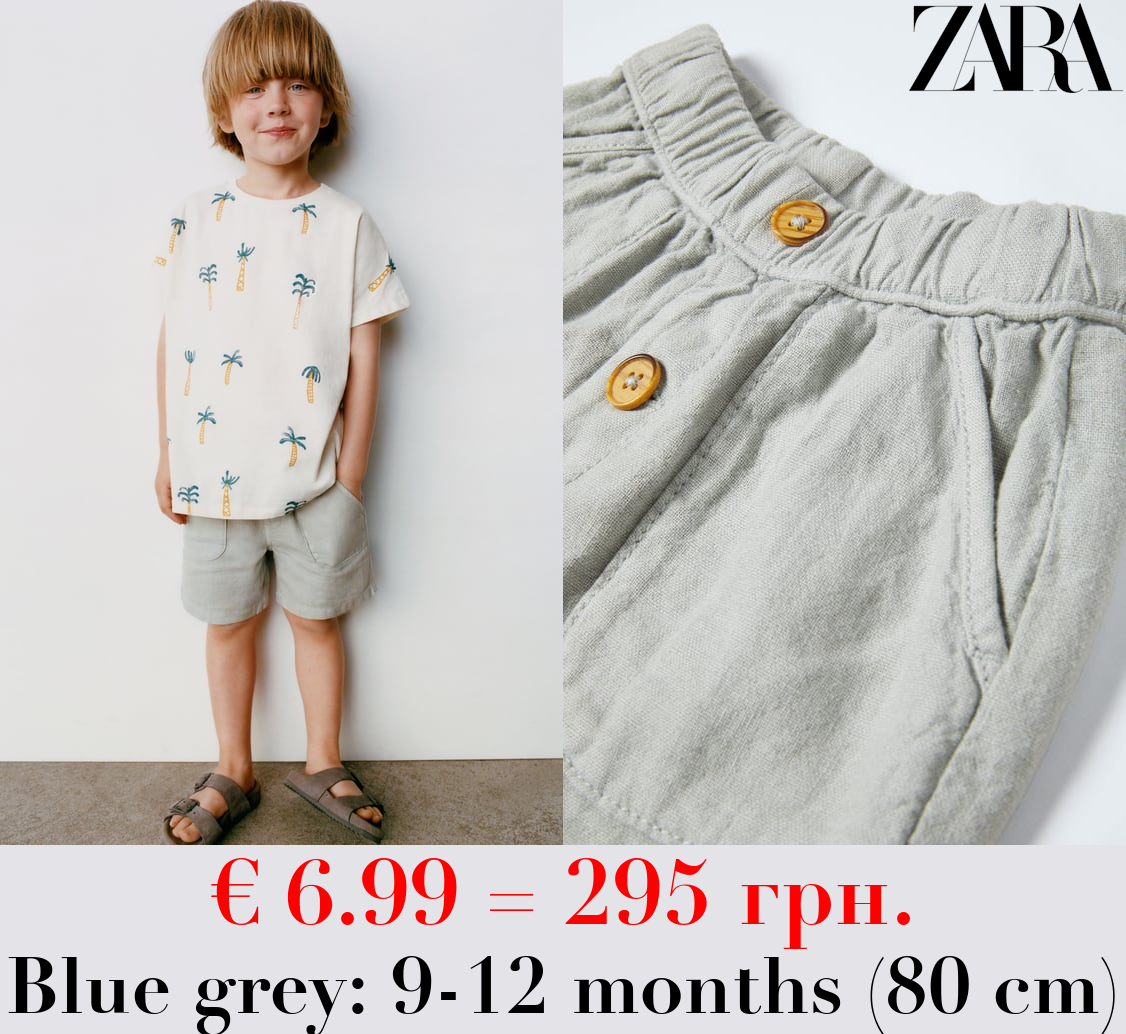 LINEN BLEND BERMUDA SHORTS