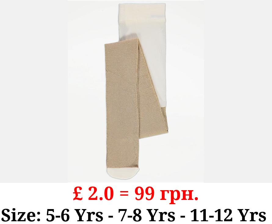Gold Glitter Tights 1 Pack