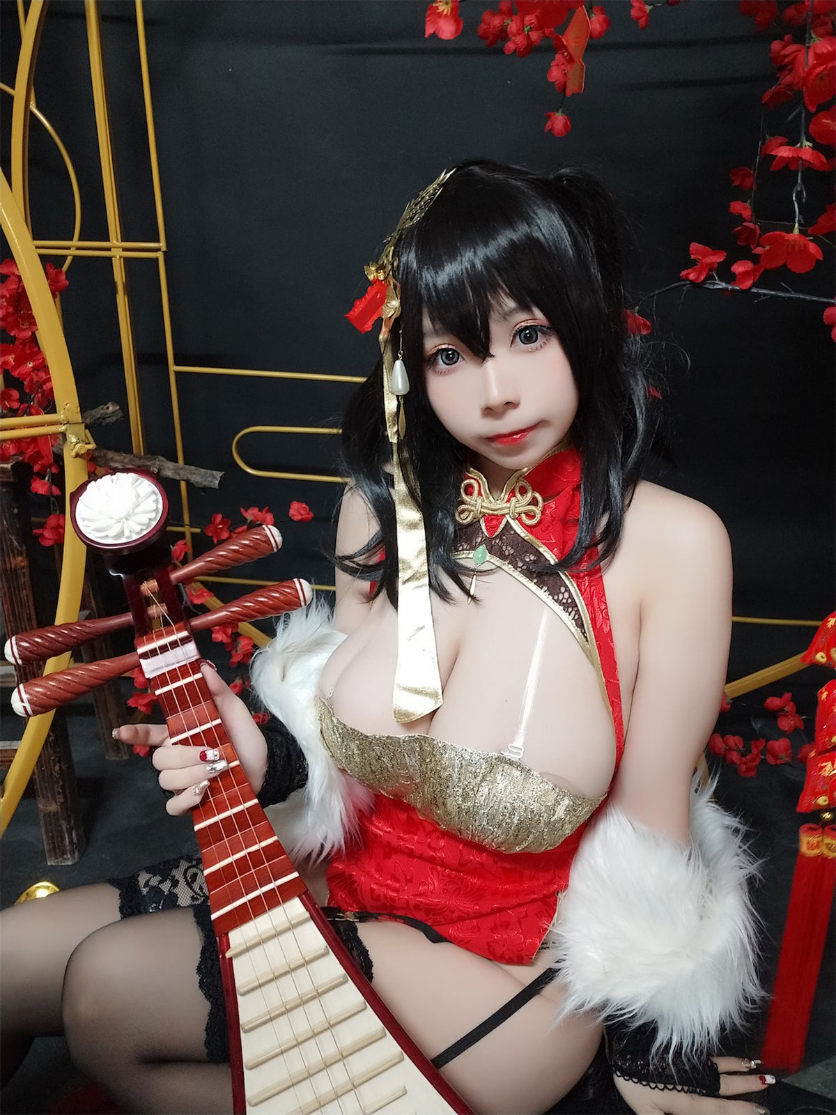Cosplay 自闭颜球球 无颜小天使wy 碧蓝航线 大凤红旗袍 43