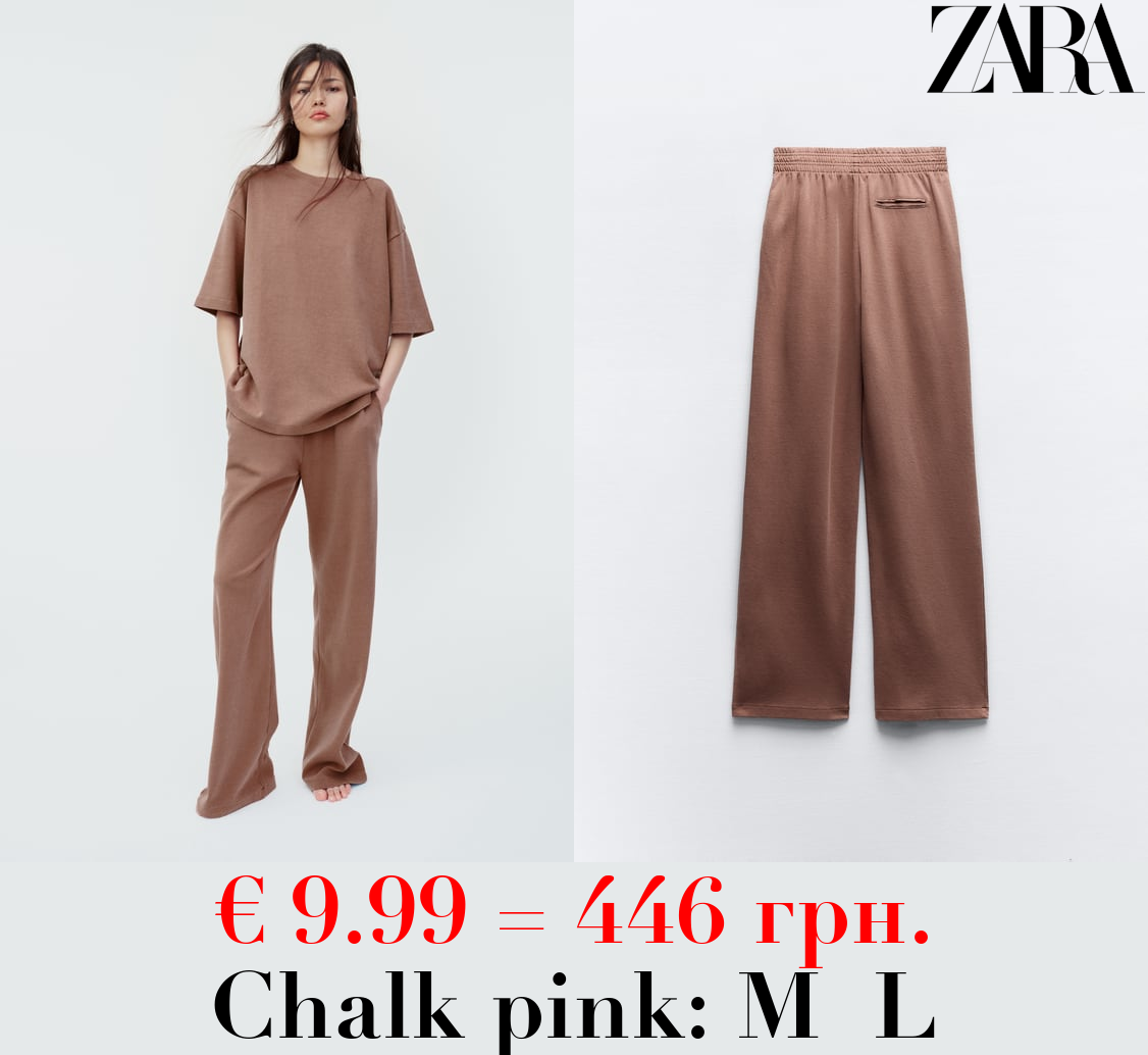 WASHED INTERLOCK TROUSERS