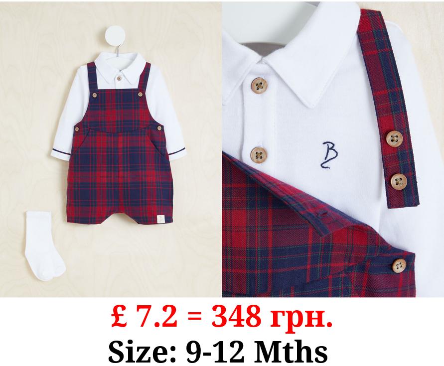 Billie Faiers Checked Dungarees Bodysuit and Socks Outfit