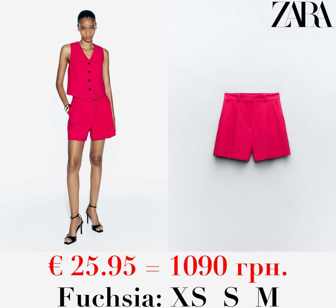 HIGH-WAIST BERMUDA SHORTS WITH DARTS