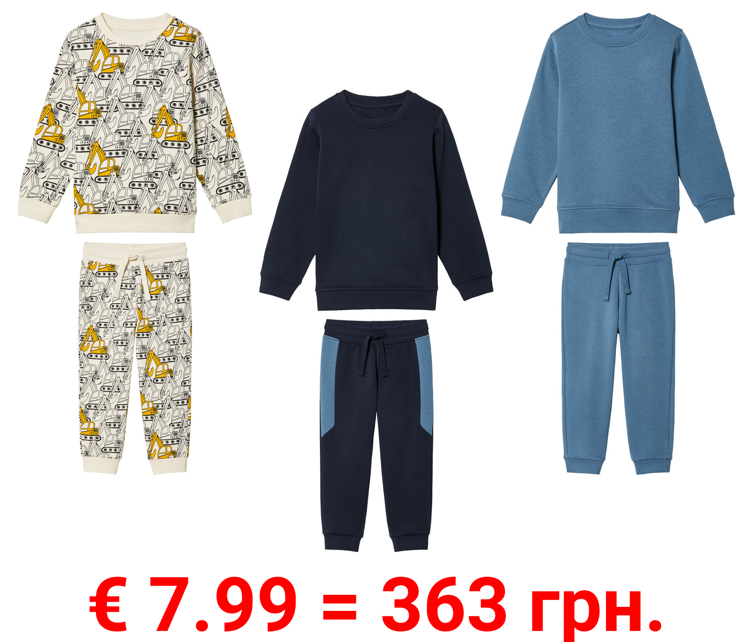 lupilu® Kleinkinder Sweatanzug, 2-teilig, mit hoher Baumwollanteil