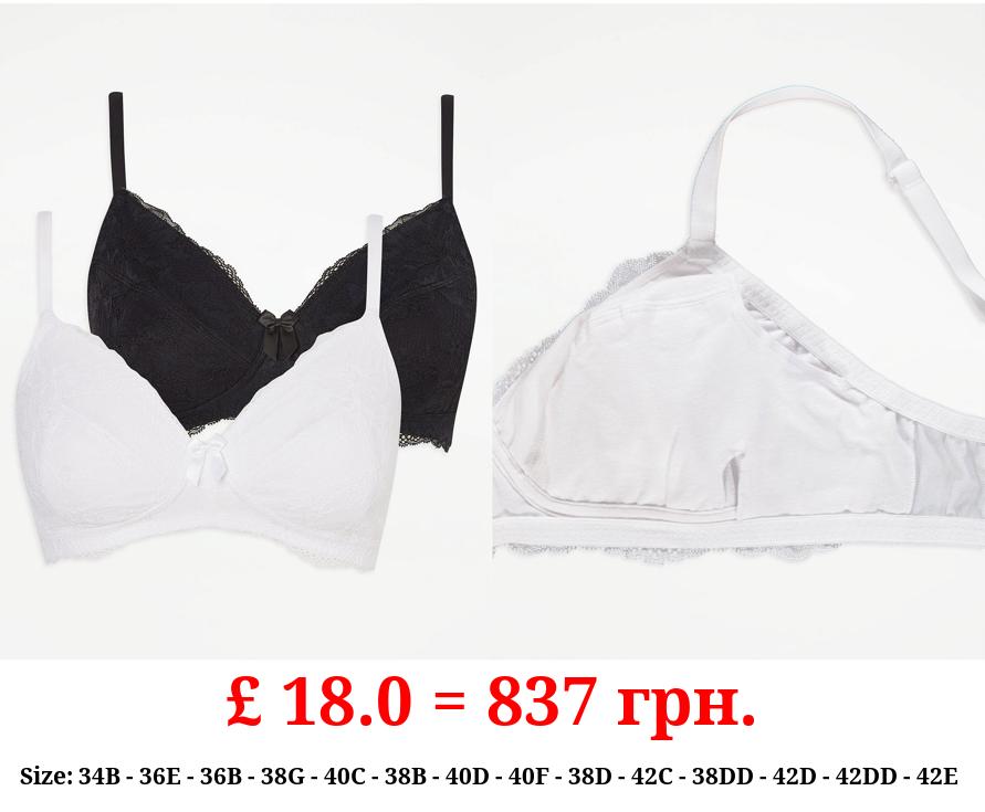 Lace Non-Padded Post Surgery Bras 2 Pack