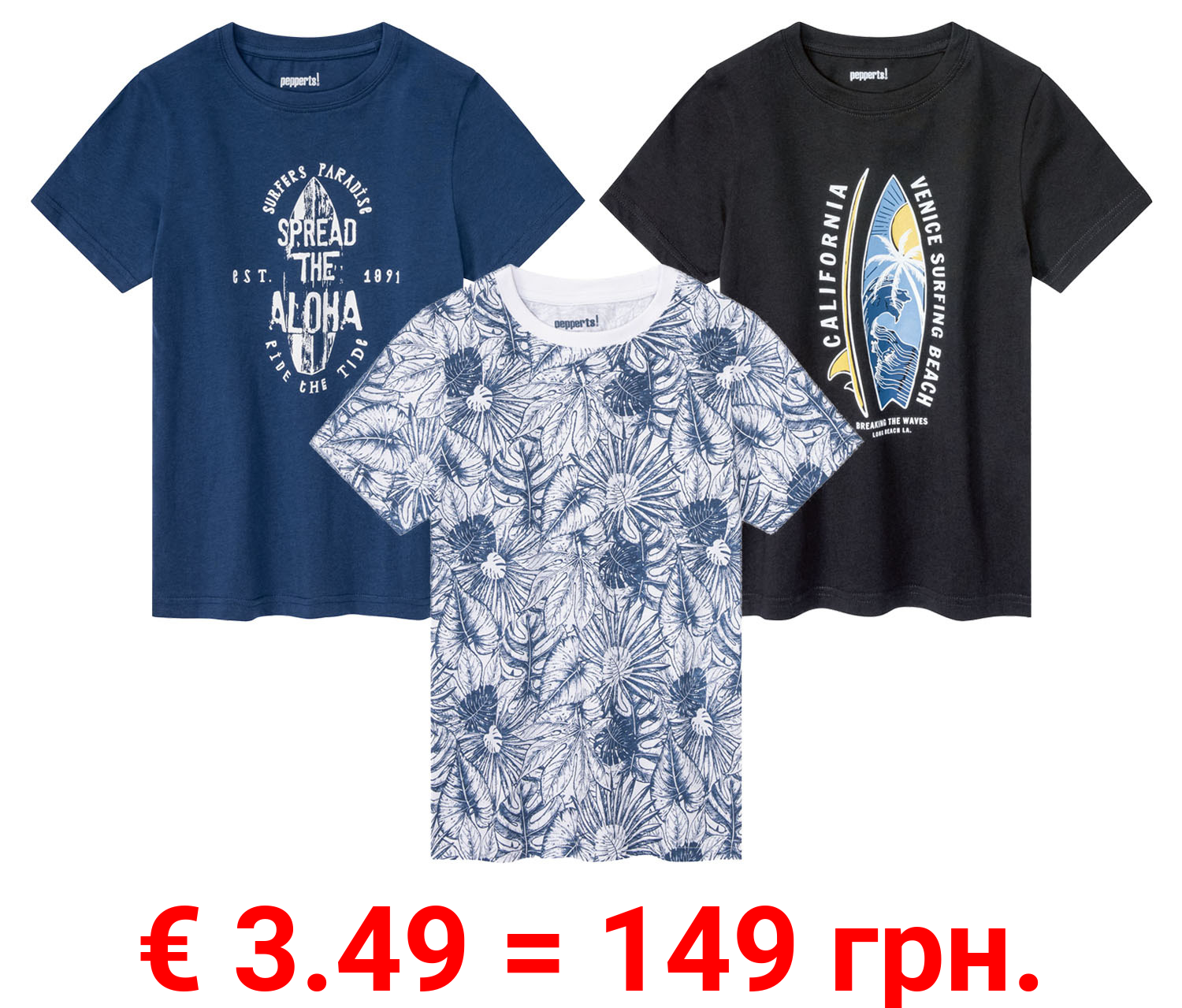 pepperts!® Jungen T-Shirt, aus reiner Baumwolle