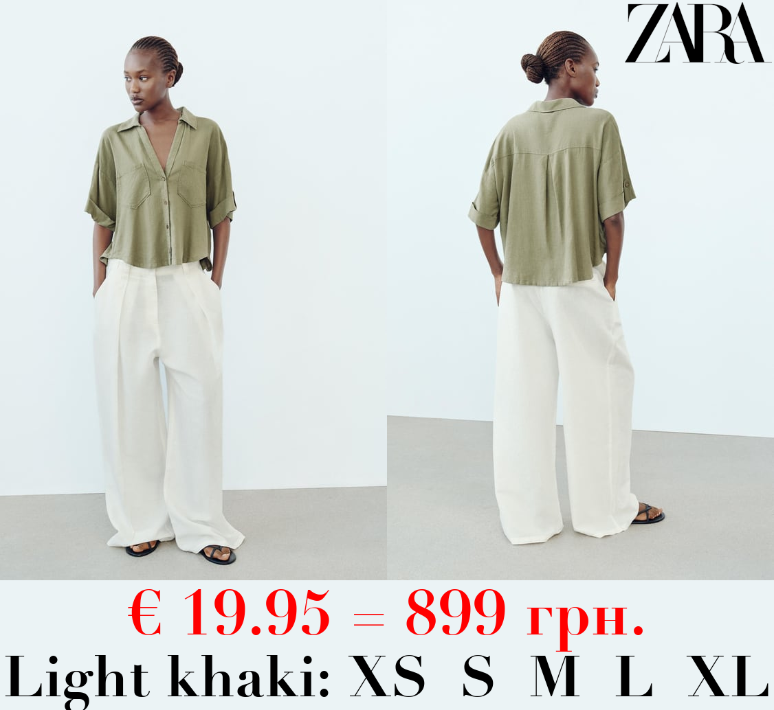 LINEN BLEND SHORT SLEEVE SHIRT