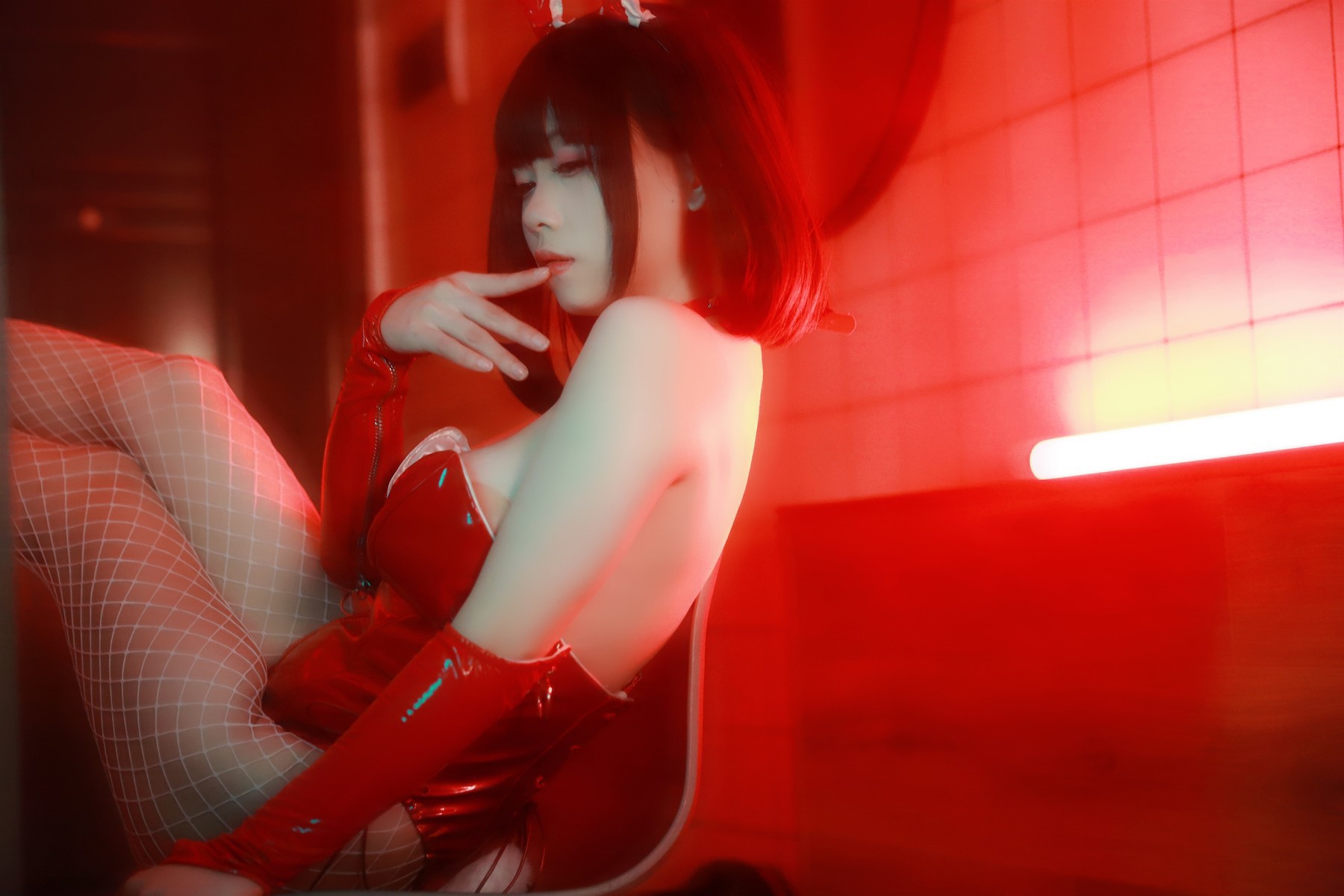 Cosplay 末夜787 红色兔女郎 4