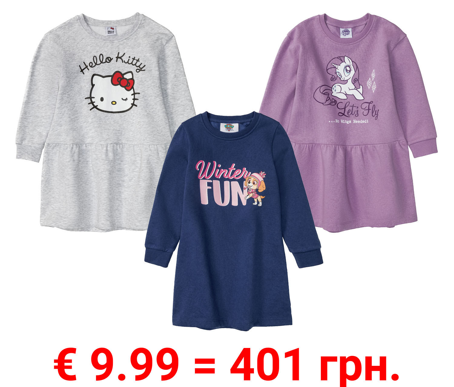 Kleinkinder Mädchen Sweatkleid, mit Print