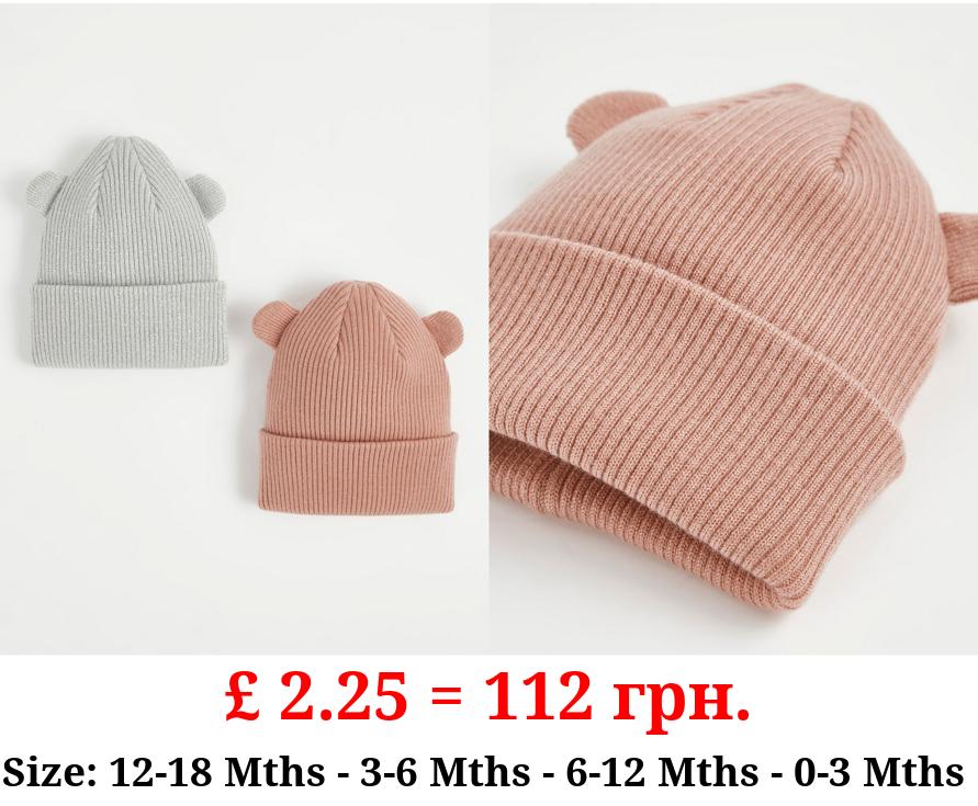 Knitted Ear Hats 2 Pack