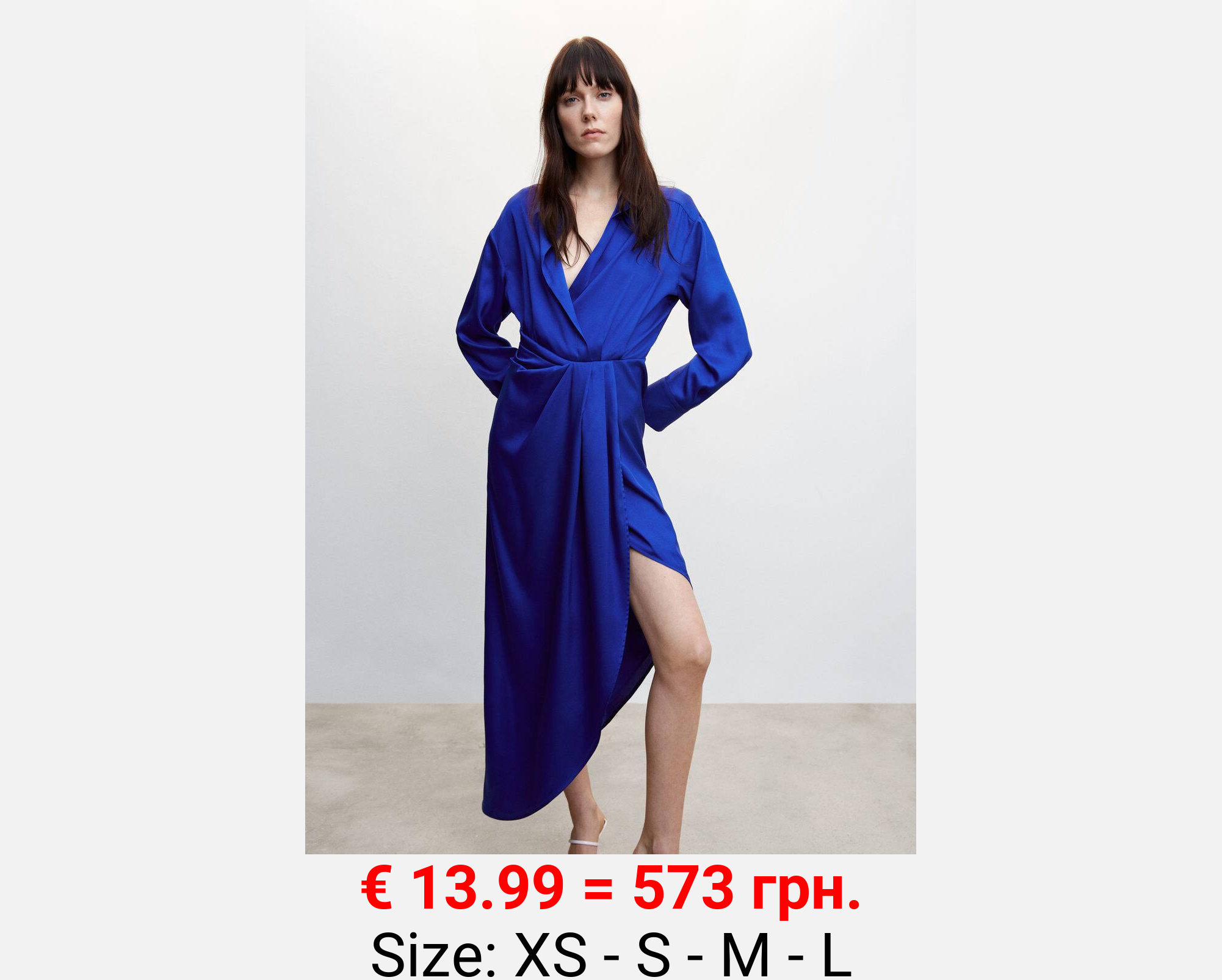 Vestido satinado abertura