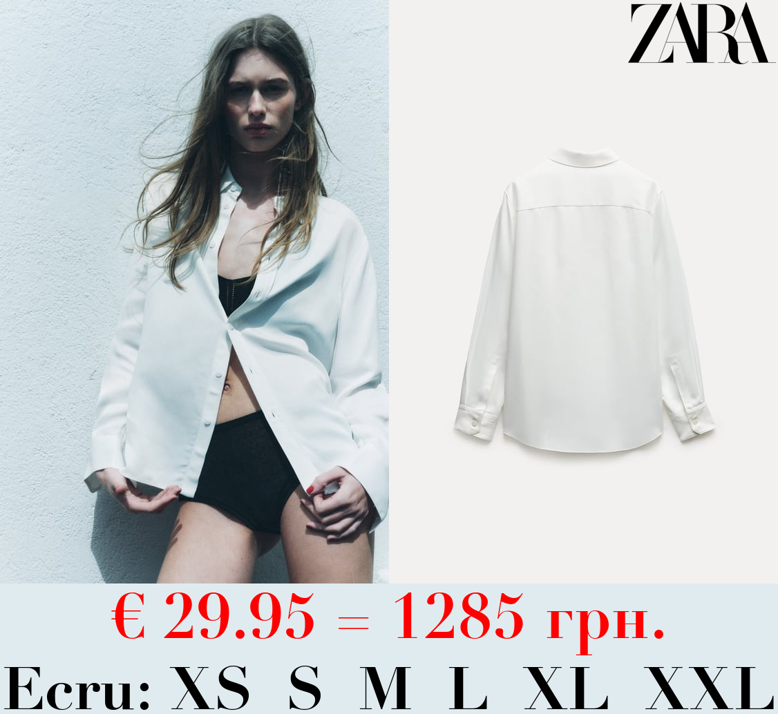 ZW COLLECTION SLIM FIT SATIN SHIRT