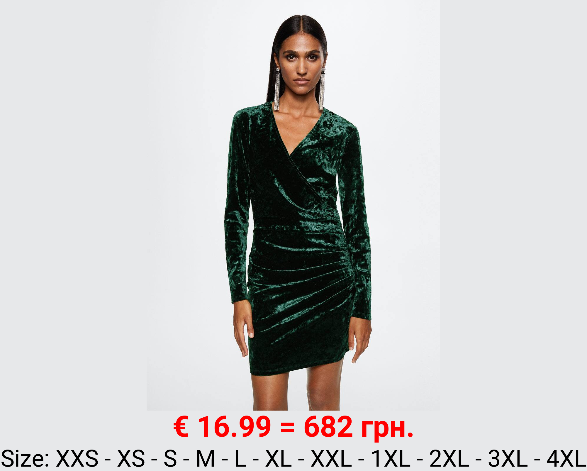Vestido cruzado terciopelo