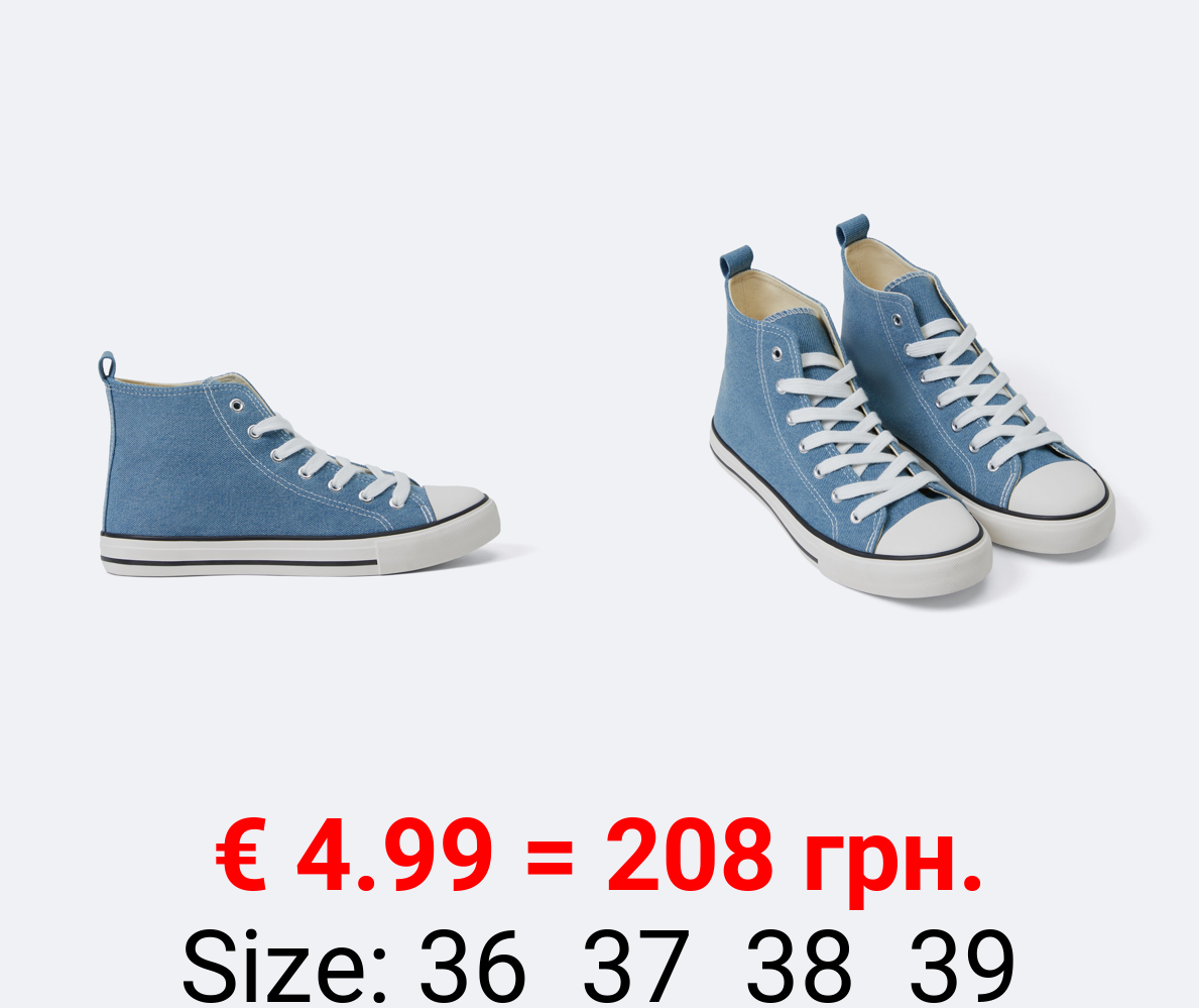 DENIM HIGH-TOP SNEAKERS