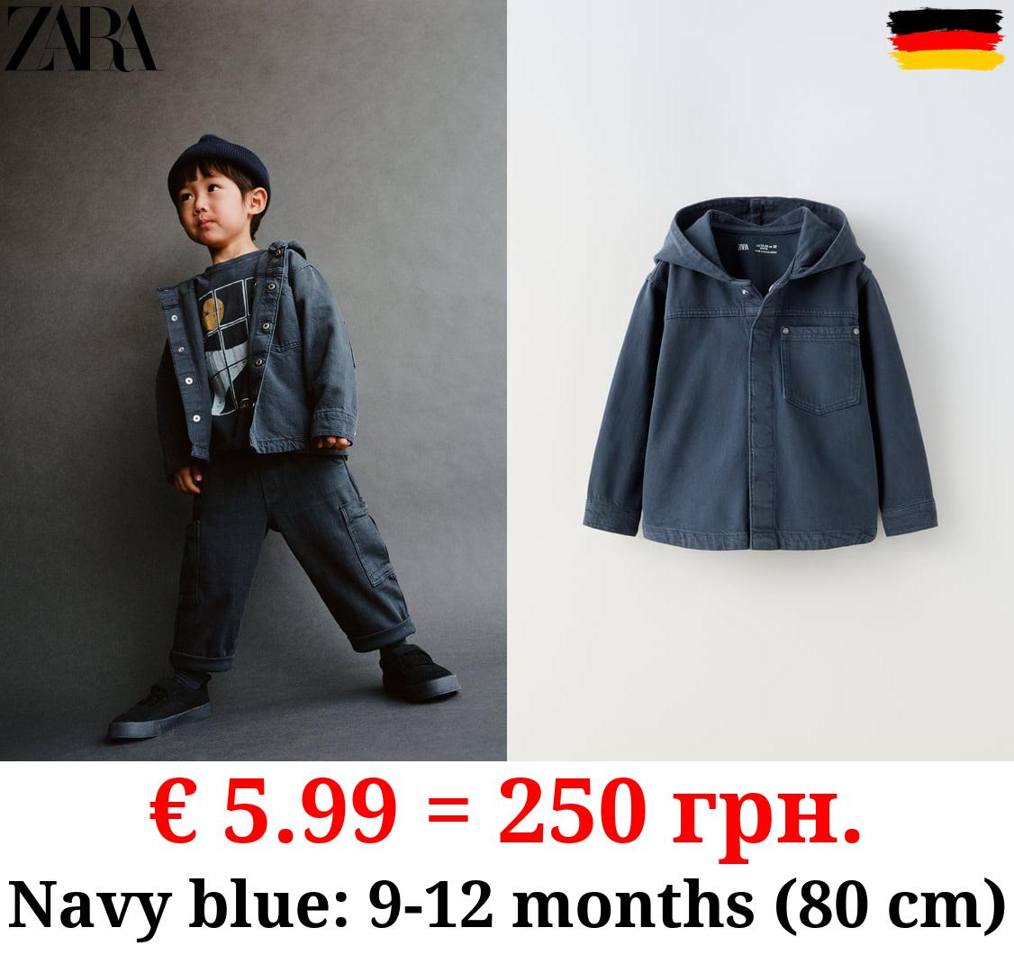 DENIM HOODED OVERSHIRT