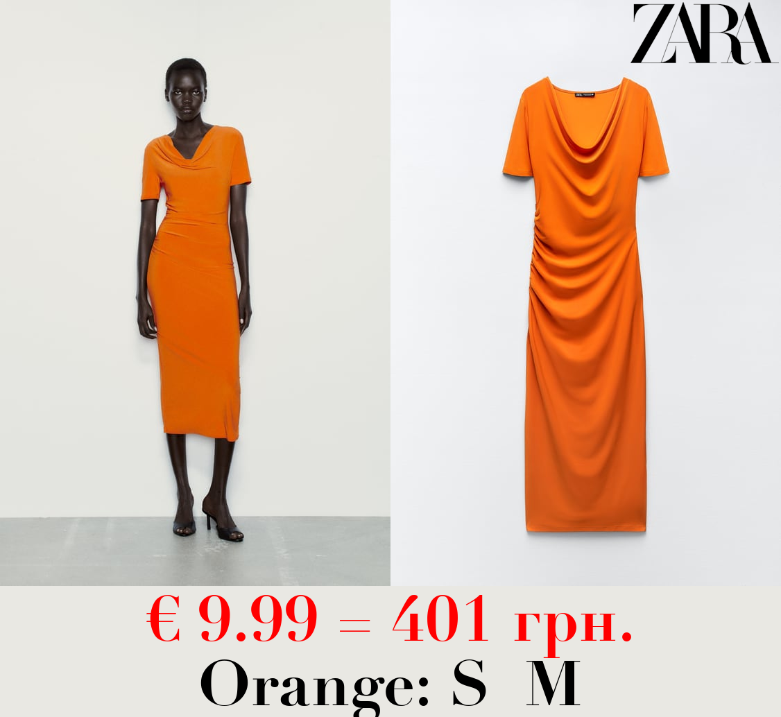 FITTED DRAPED FLOWING DRESS