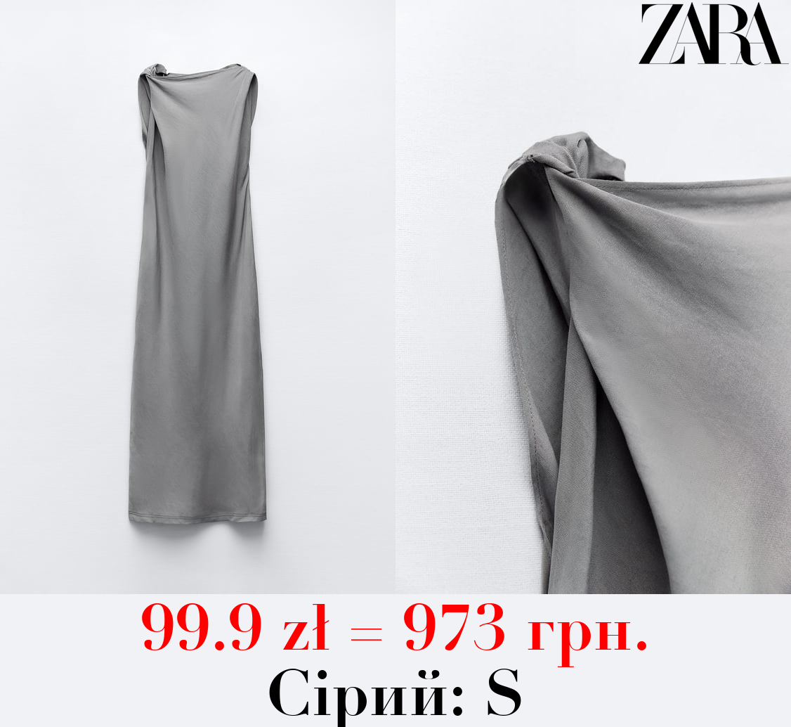 СУКНЯ ЗІ ЗМІШАНОЇ ЛЛЯНОЇ ТКАНИНИ ЗІ ЗБОРКАМИ