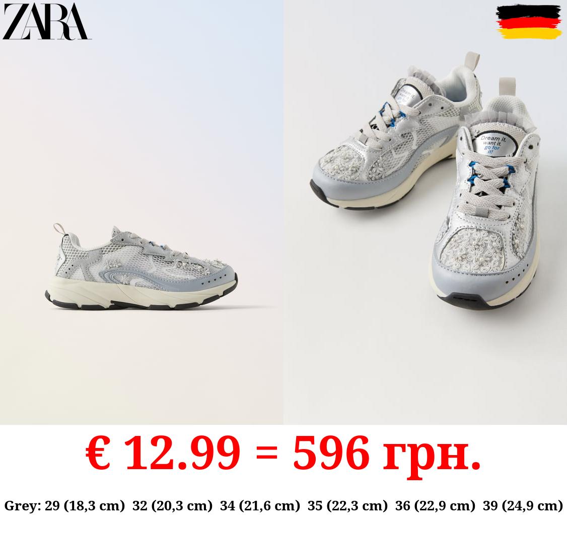 MESH FLORAL SNEAKERS