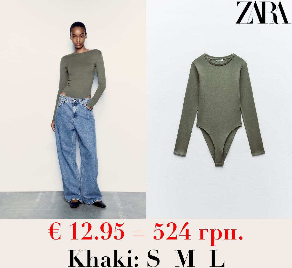 MODAL BODYSUIT WITH LONG SLEEVES