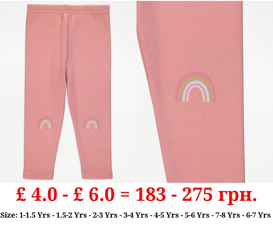 Pink Rainbow Fleece Lined Leggings