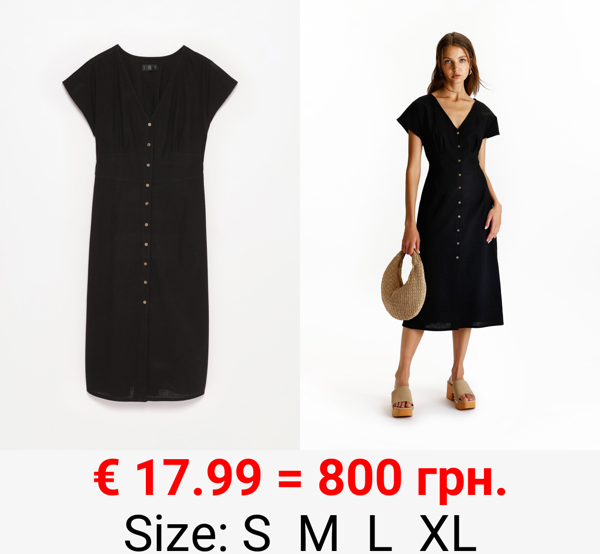 Lightweight denim midi dress