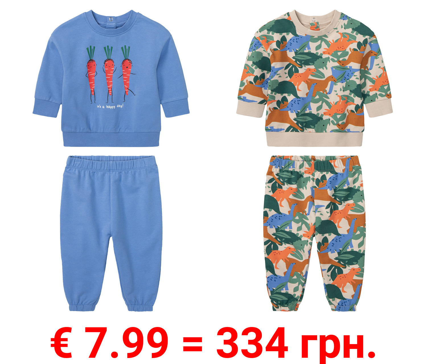 lupilu® Baby Jungen Freizeitanzug, 2-teilig, mit Bio-Baumwolle