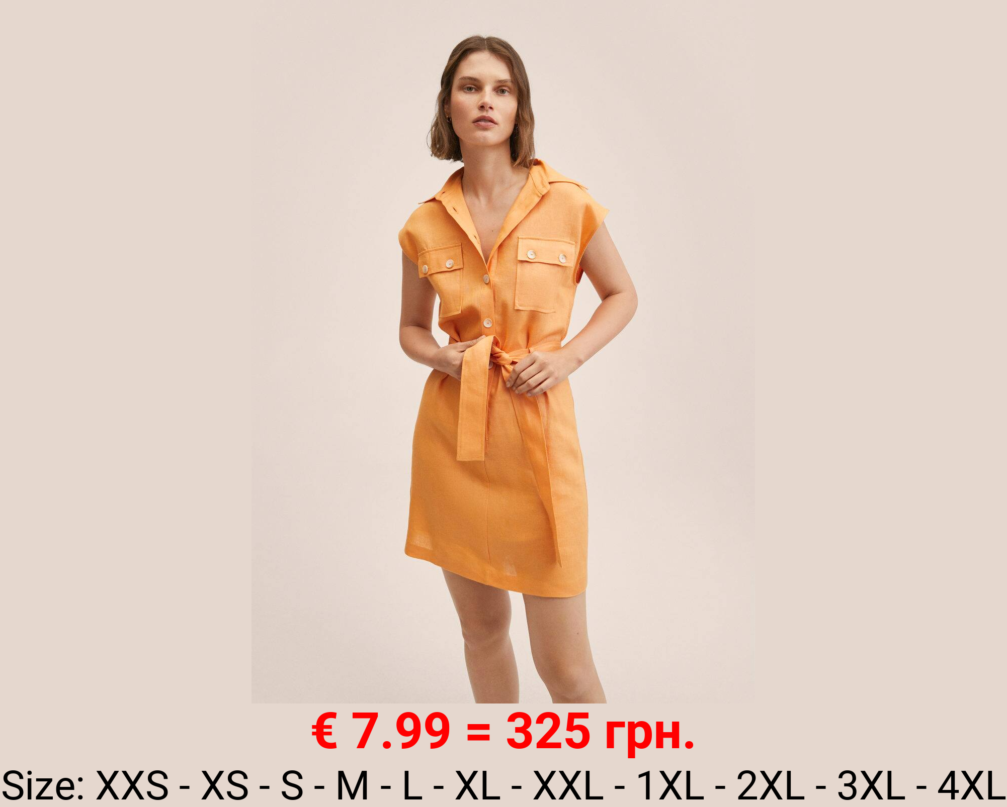 Vestido camisero 100% lino