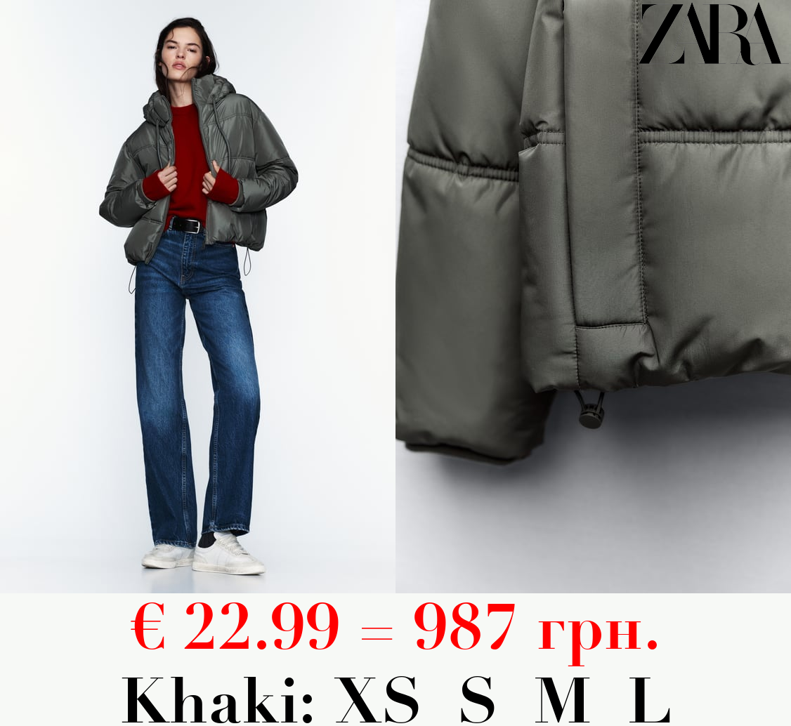 WATER AND WIND PROTECTION CROPPED PUFFER ANORAK