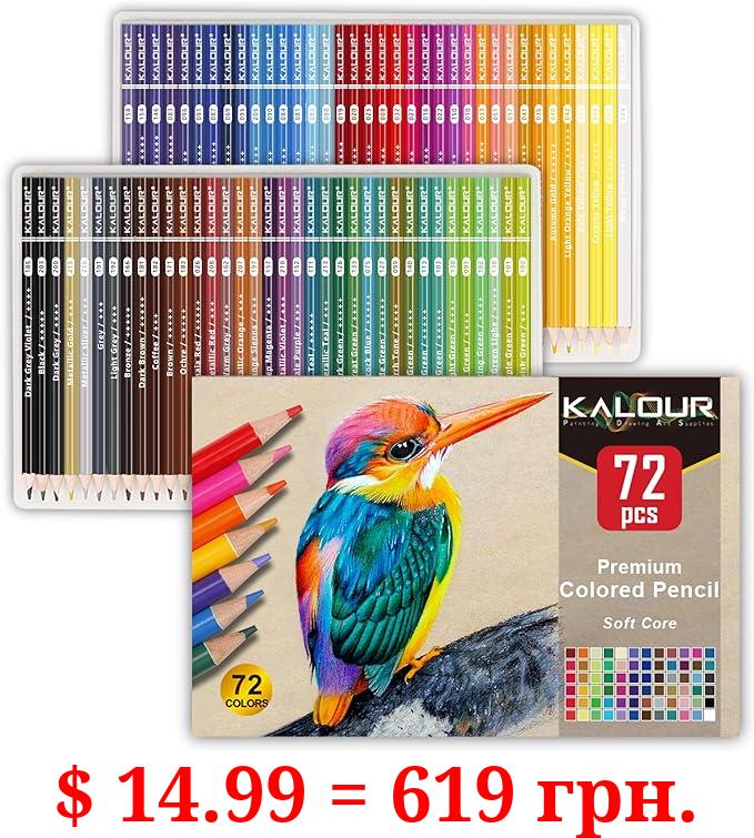 KALOUR 72 Count Colored Pencils for Adult Coloring Books, Soft Core,Ideal for Drawing Blending Shading,Color Pencils Set Gift for Adults Kids Beginners…